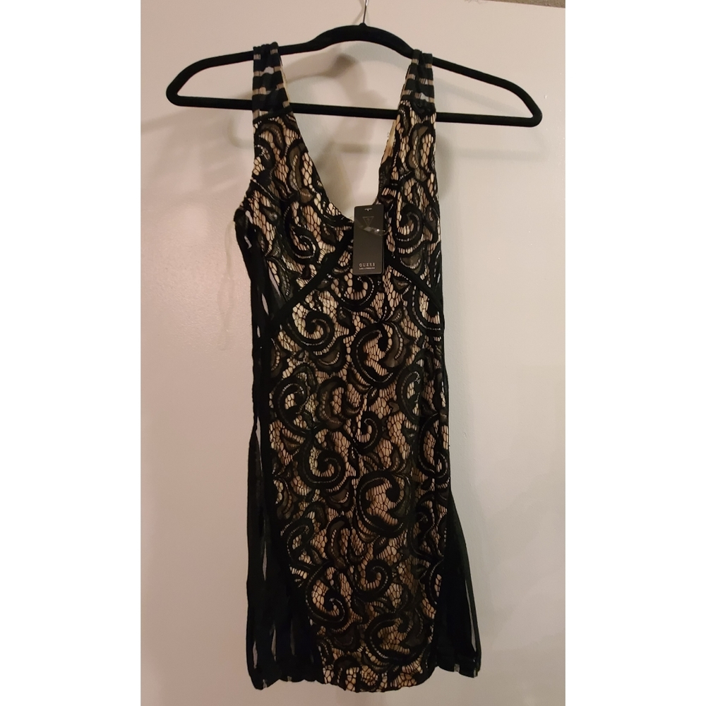 Black sheer lace Guess dress